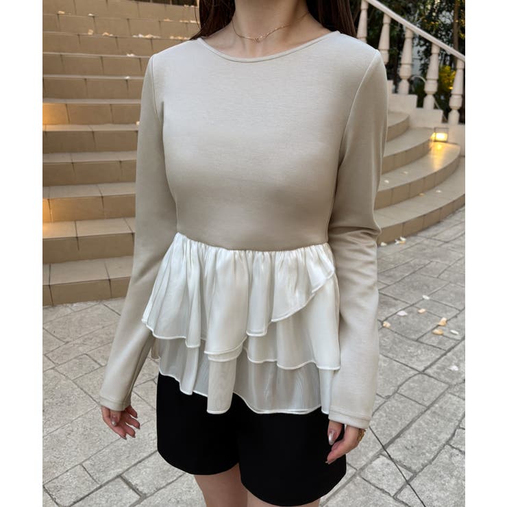 ペプラムドッキングトップス | JUNOAH | 詳細画像7 