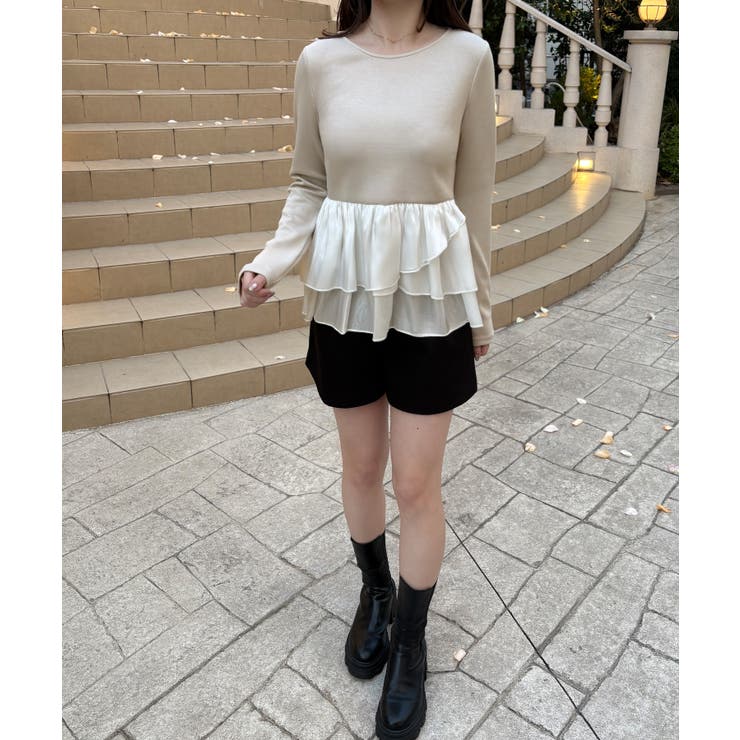 ペプラムドッキングトップス | JUNOAH | 詳細画像8 