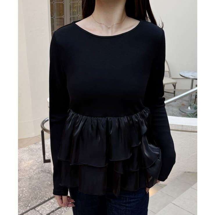 ブラック | ペプラムドッキングトップス | JUNOAH