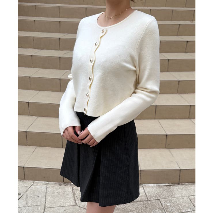 スカラップニットトップス | JUNOAH | 詳細画像4 