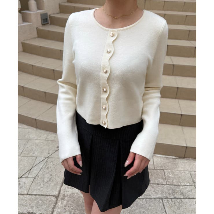 スカラップニットトップス | JUNOAH | 詳細画像5 