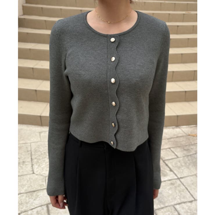 スカラップニットトップス | JUNOAH | 詳細画像7 