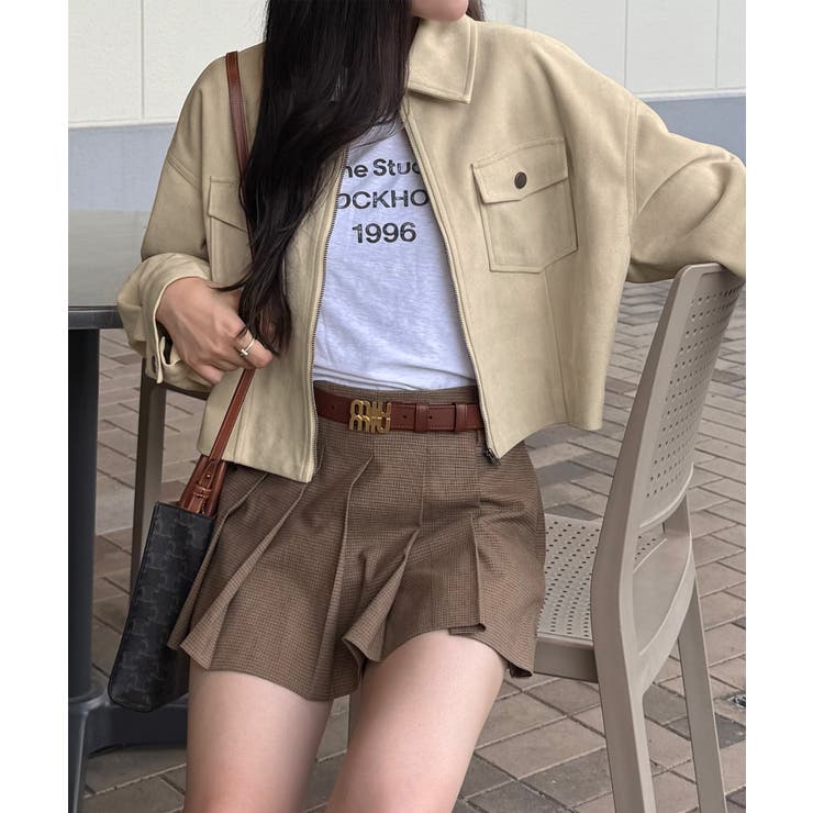 ショート丈スエードブルゾン | JUNOAH | 詳細画像5 