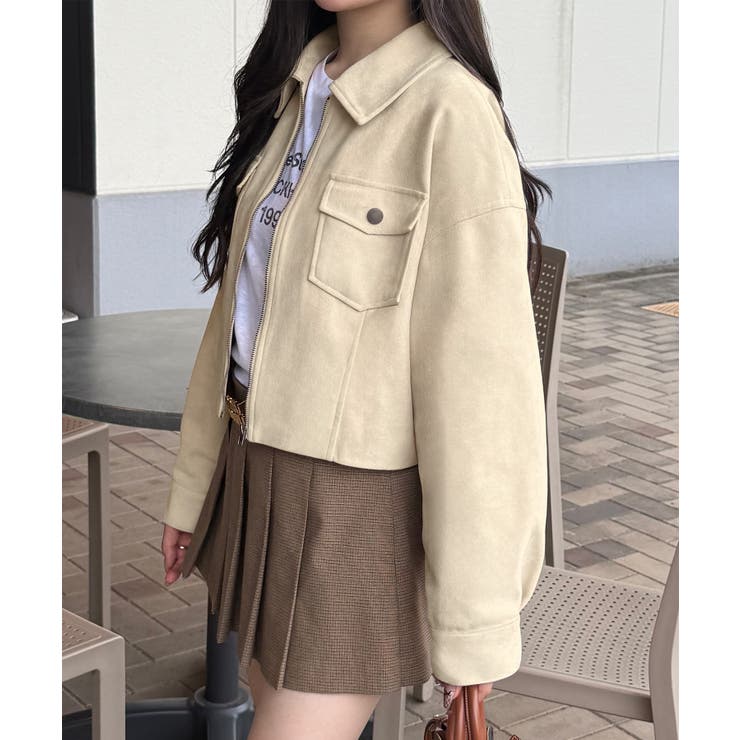 ショート丈スエードブルゾン | JUNOAH | 詳細画像6 