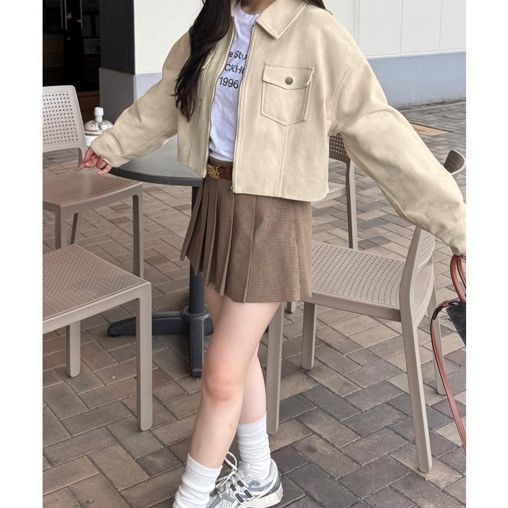 ショート丈スエードブルゾン | JUNOAH | 詳細画像7 