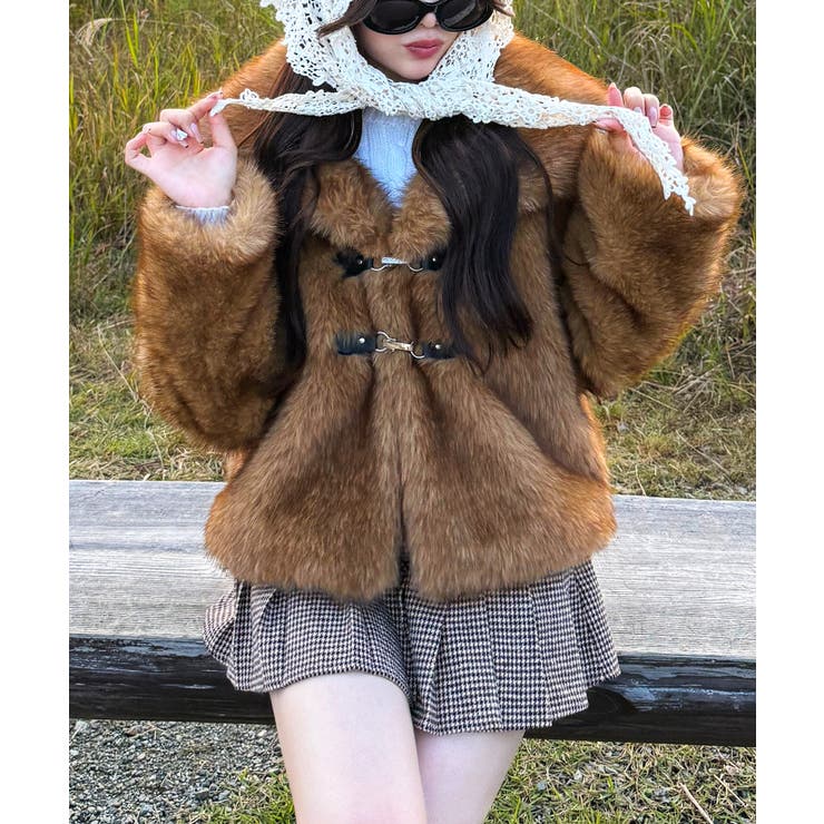 ビックカラーフェイクファージャケット | JUNOAH | 詳細画像10 