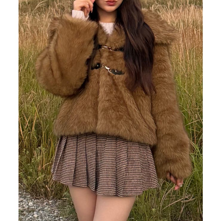 ビックカラーフェイクファージャケット | JUNOAH | 詳細画像9 