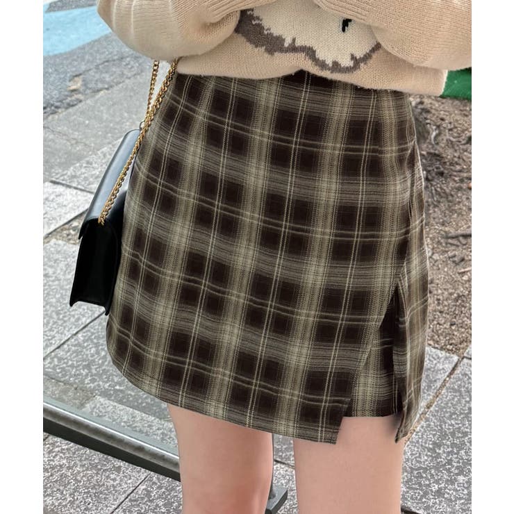 ダークブラウン | バックレースアップミニスカパン | JUNOAH