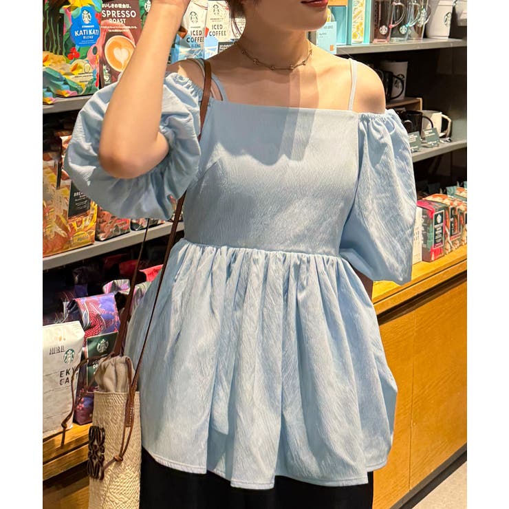 チョーカー付きバックスリットペプラムトップス | JUNOAH | 詳細画像9 