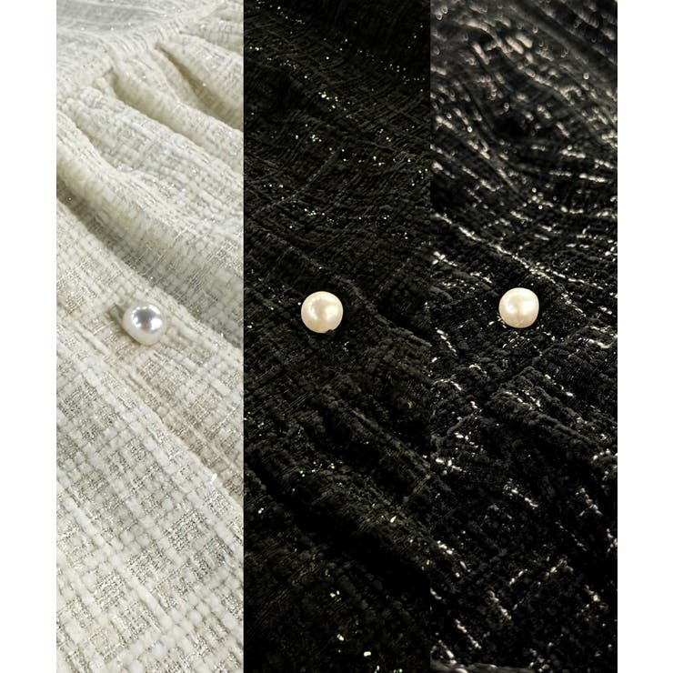 パール釦ツイードペプラムトップス | JUNOAH | 詳細画像16 