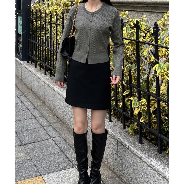 長袖ケーブルニットカーディガン | JUNOAH | 詳細画像13 