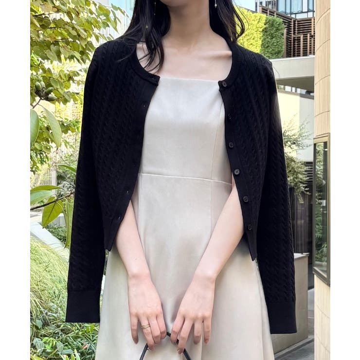 長袖ケーブルニットカーディガン | JUNOAH | 詳細画像2 