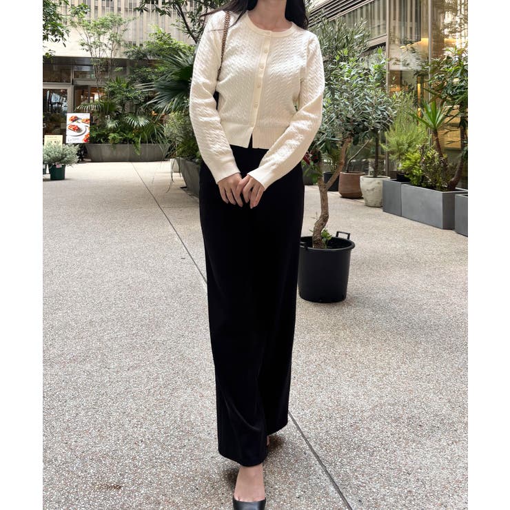 長袖ケーブルニットカーディガン | JUNOAH | 詳細画像8 