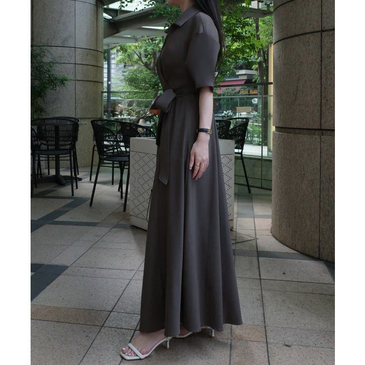 ウエストマークカシュクールワンピース[品番：AMTW0012515
