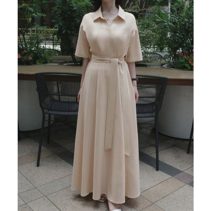 アイボリー | ウエストマークカシュクールワンピース | JUNOAH