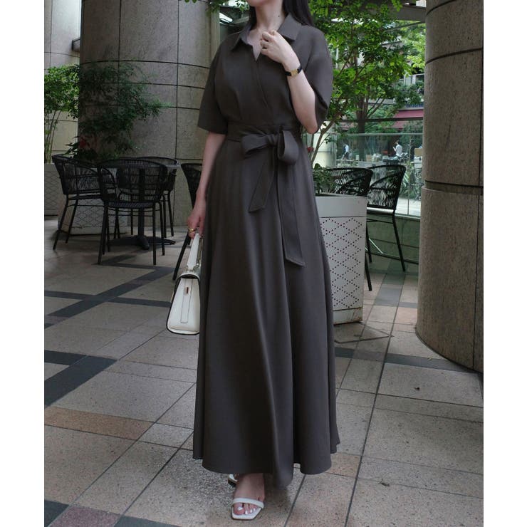 ウエストマークカシュクールワンピース | JUNOAH | 詳細画像8 