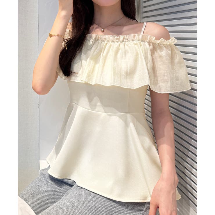 フリルオフショルペプラムトップス[品番：AMTW0012494]｜JUNOAH