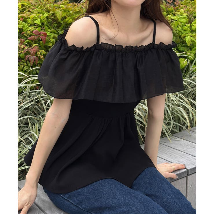 フリルオフショルペプラムトップス[品番：AMTW0012494]｜JUNOAH