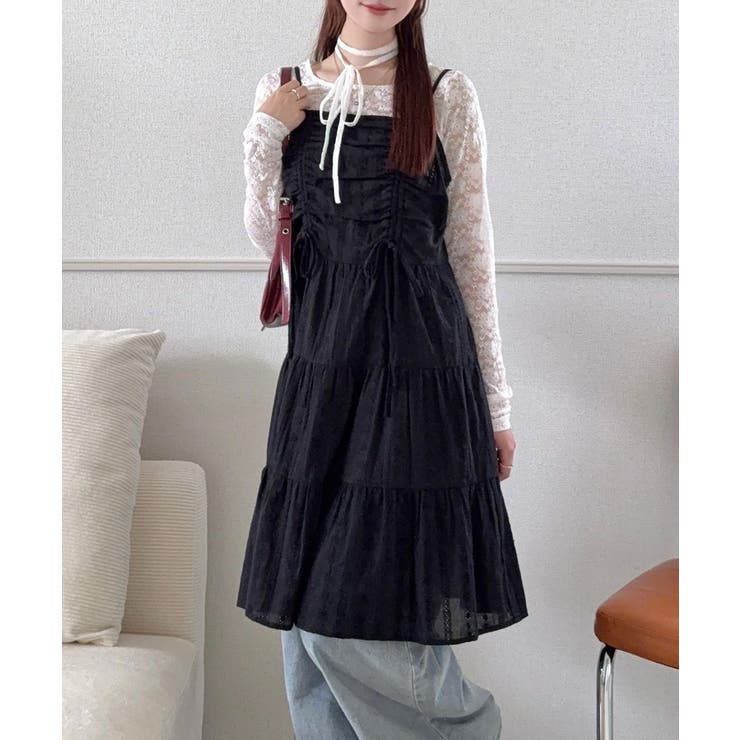 綿レースドロストミニワンピース | JUNOAH | 詳細画像11 