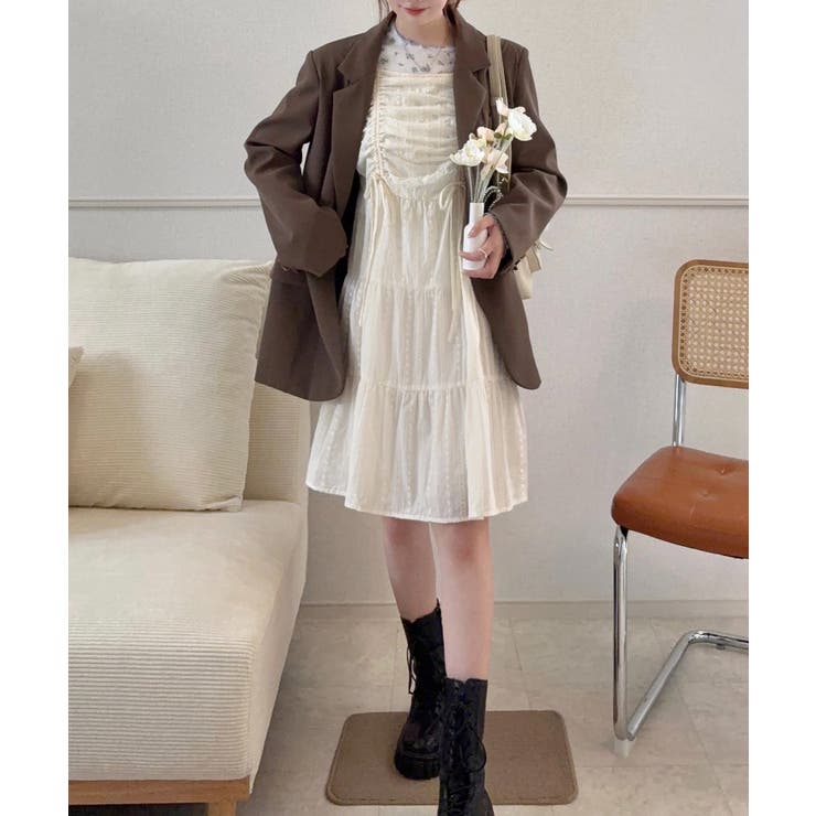 綿レースドロストミニワンピース | JUNOAH | 詳細画像6 