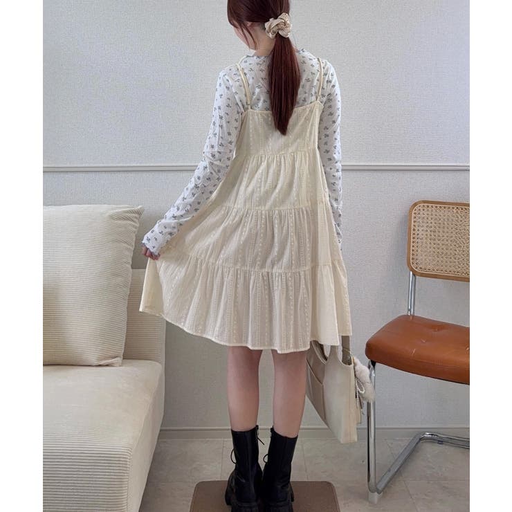 綿レースドロストミニワンピース | JUNOAH | 詳細画像9 