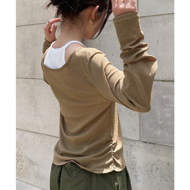 シアートップス+【取り外し可能カップ付き】ホルターネック