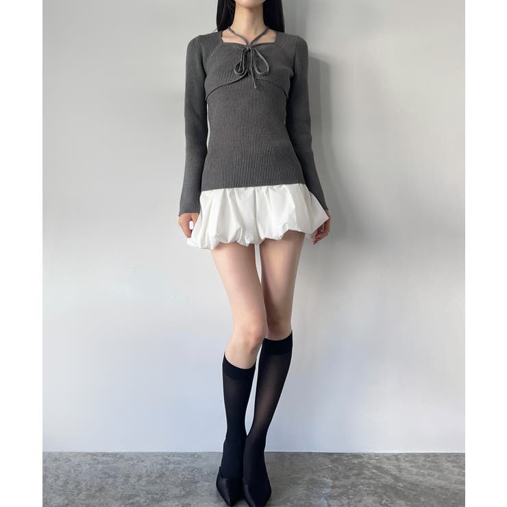 ビスチェリボンホルターニット | JUNOAH | 詳細画像6 