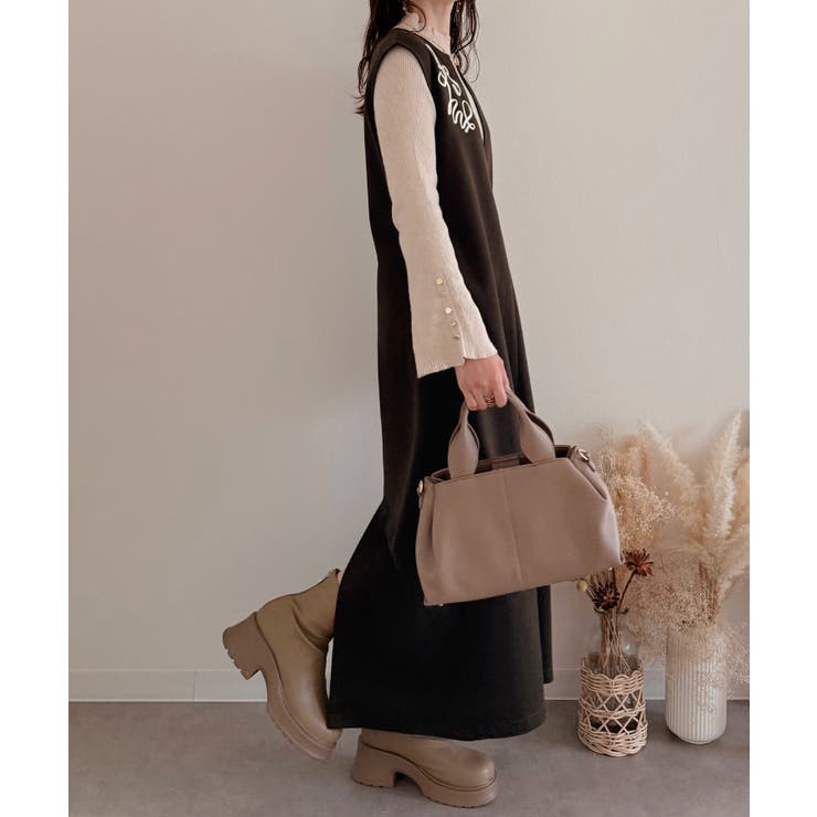 コード刺繍キーネックワンピース | JUNOAH | 詳細画像12 