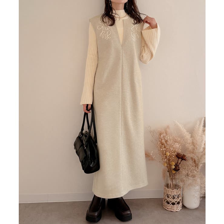 コード刺繍キーネックワンピース | JUNOAH | 詳細画像5 