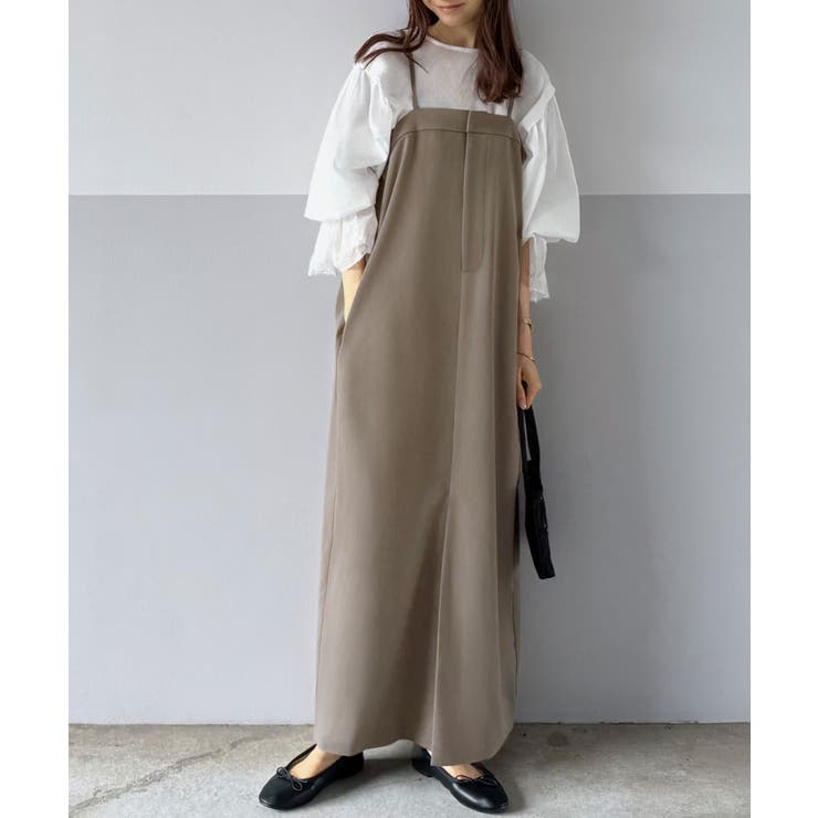 グレージュ | ツイルキャミワンピース | JUNOAH