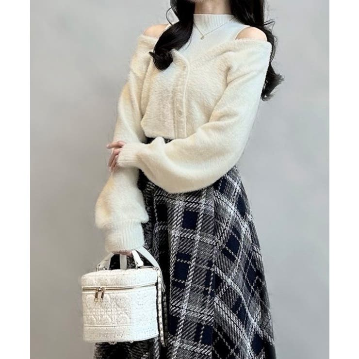 シャギードッキングショートニットトップス | JUNOAH | 詳細画像2 