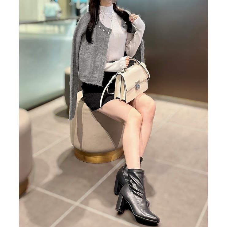 パールビジューネックニットカーディガン（薄手） | JUNOAH | 詳細画像10 