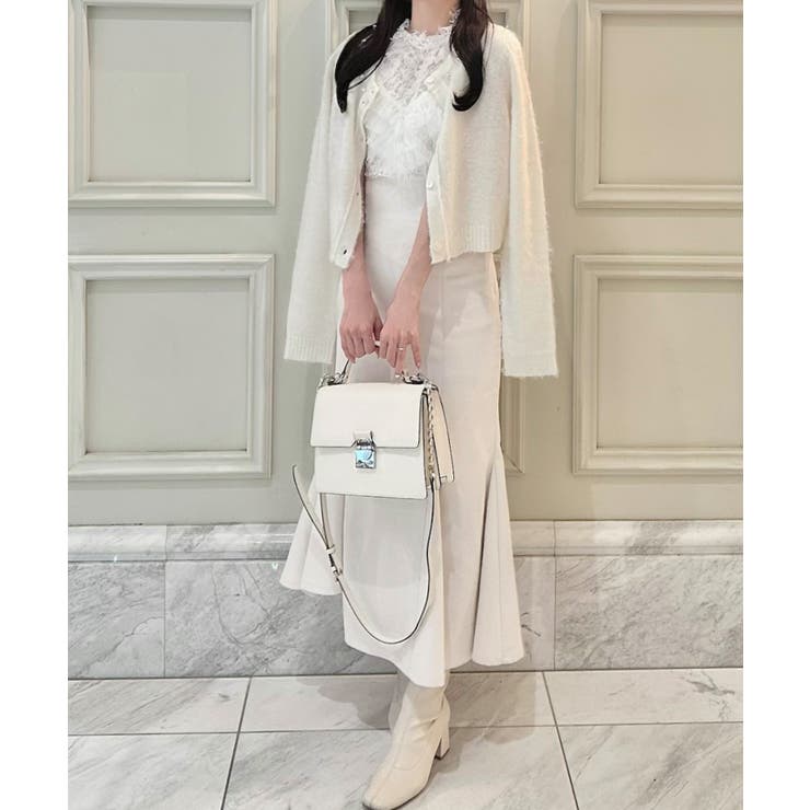 パールビジューネックニットカーディガン（薄手） | JUNOAH | 詳細画像9 