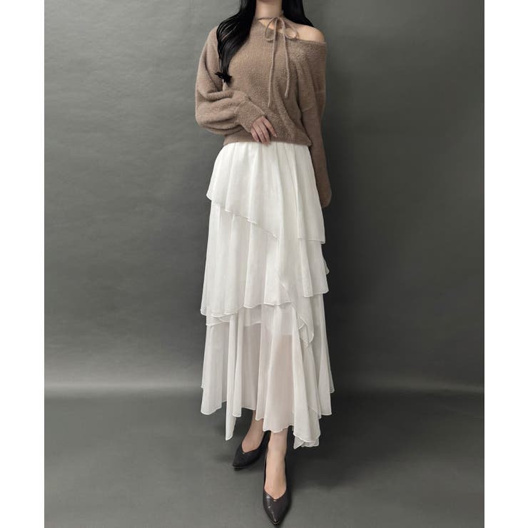 【紐取り外し可能】ワンショルチョーカーシャギーニットトップス | JUNOAH | 詳細画像9 