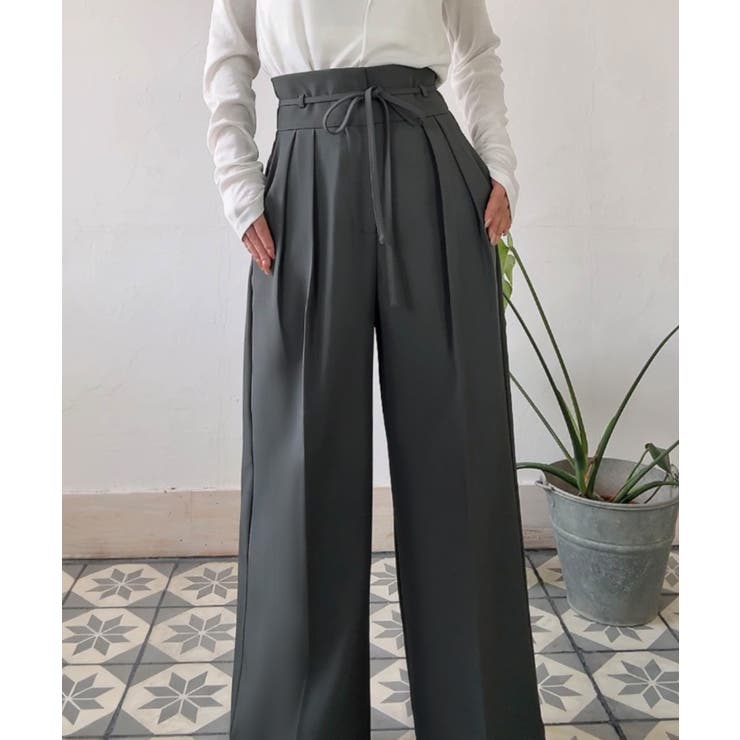 リボンワイドスラックス(裏地なし) | JUNOAH | 詳細画像11 