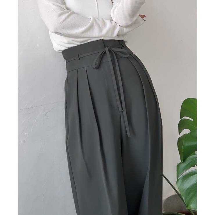 リボンワイドスラックス(裏地なし) | JUNOAH | 詳細画像12 