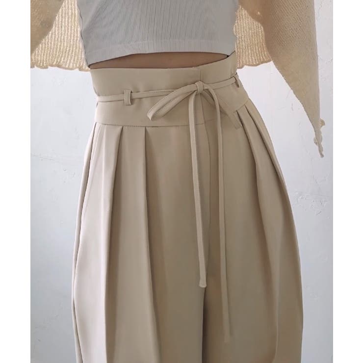 リボンワイドスラックス(裏地なし) | JUNOAH | 詳細画像7 