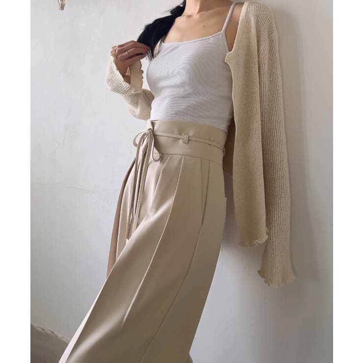 リボンワイドスラックス(裏地なし) | JUNOAH | 詳細画像8 