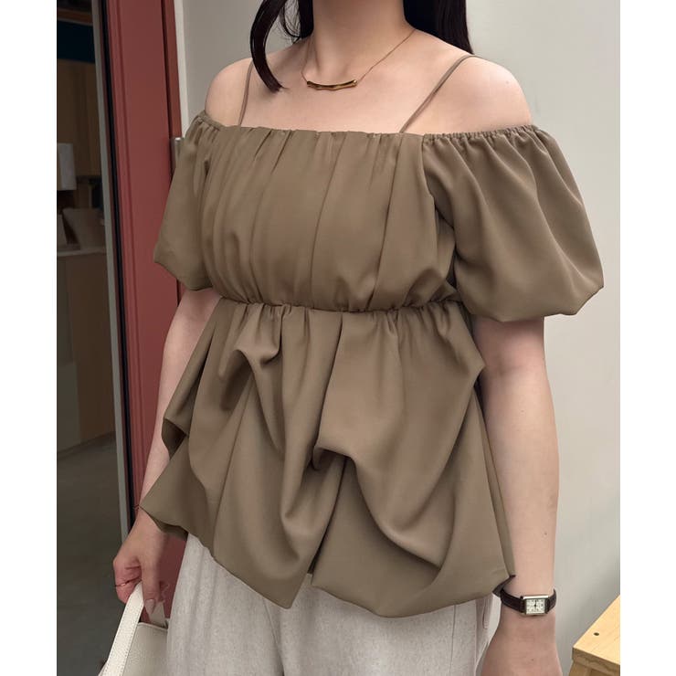 バルーンペプラムブラウス | junoah | 詳細画像10 