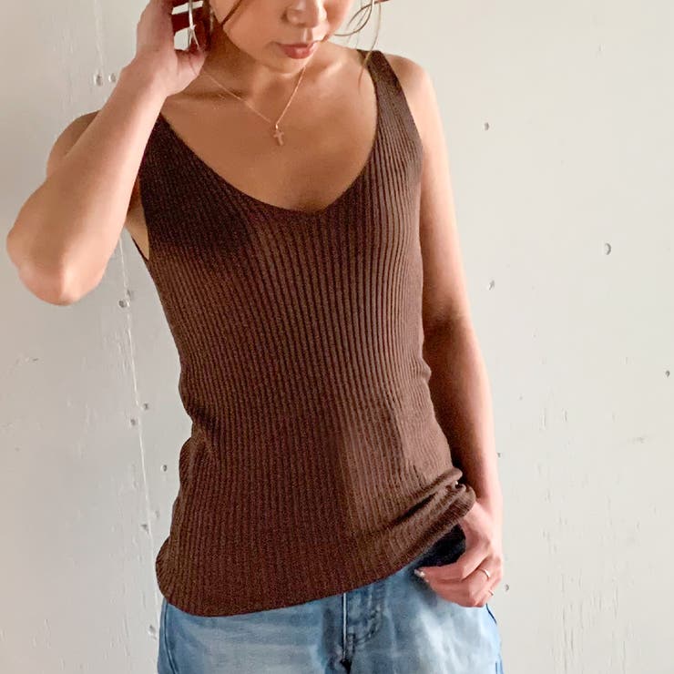 Vネックリブタンクトップ 品番 Amtw Junoah ジュノア のレディースファッション通販 Shoplist ショップリスト