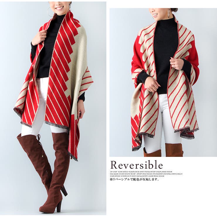 ストライプデザイン大判ストール | JUNOAH | 詳細画像7