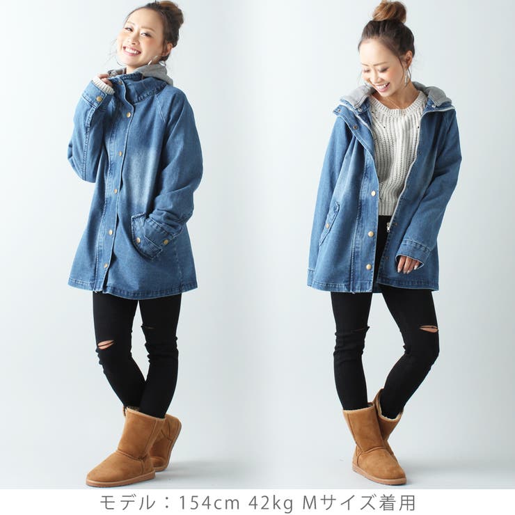 【ひとみ】コットンハウスアヤ　デニムジャケット　フード付き　インディゴ ひとみ】コットンハウスアヤ デニムジャケット フード付き インディゴ