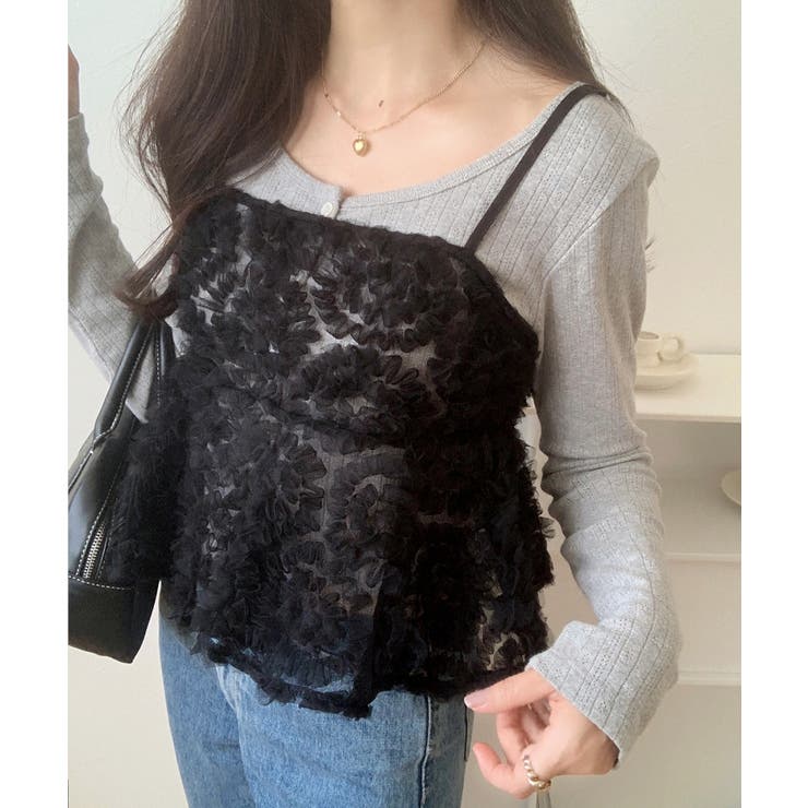 レイヤードフラワーモチーフチュールビスチェ | LAUIR | 詳細画像5 