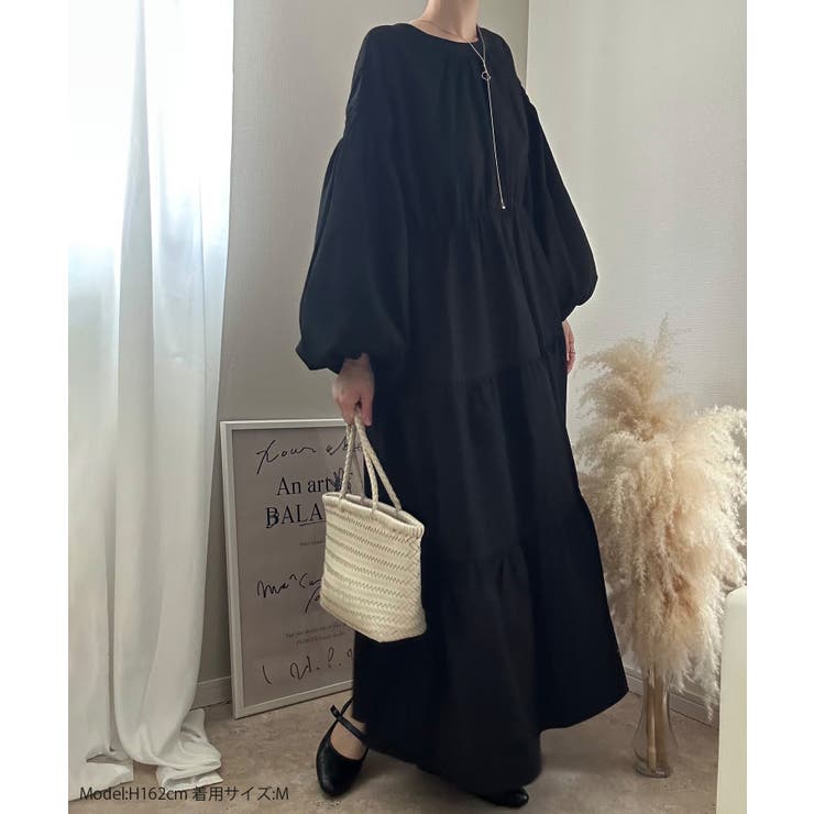 バックリボンティアードワンピース（薄手、裏地なし） | LAUIR | 詳細画像2 