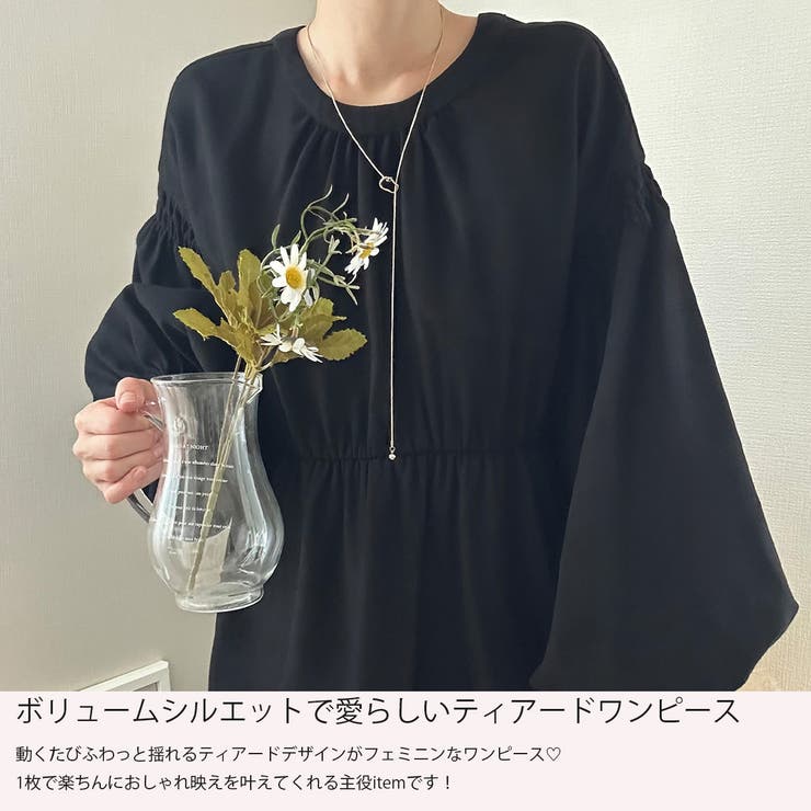 バックリボンティアードワンピース（薄手、裏地なし） | LAUIR | 詳細画像3 