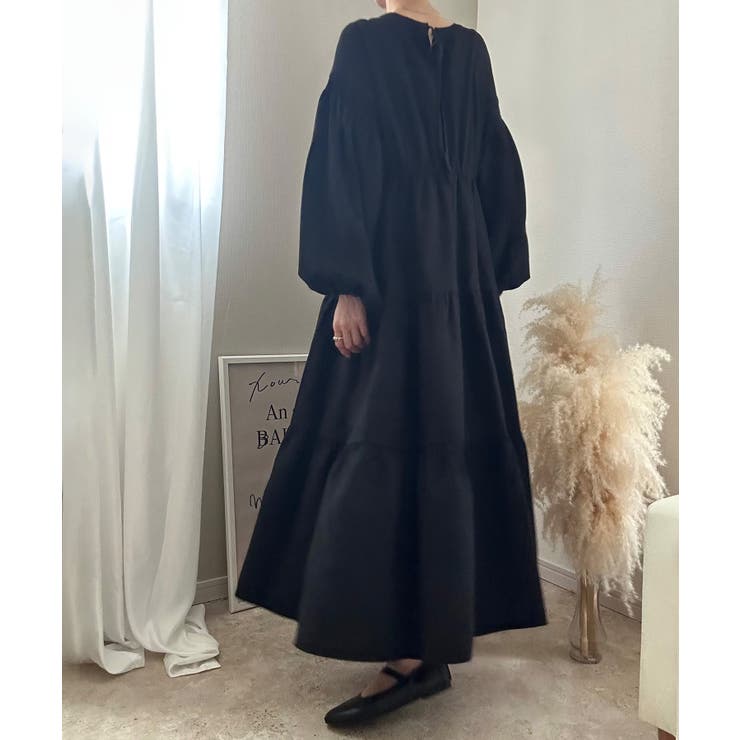 バックリボンティアードワンピース（薄手、裏地なし） | LAUIR | 詳細画像4 