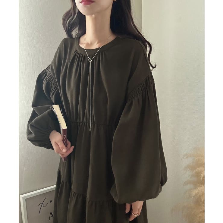 バックリボンティアードワンピース（薄手、裏地なし） | LAUIR | 詳細画像8 