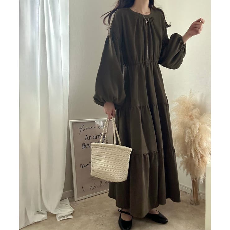 バックリボンティアードワンピース（薄手、裏地なし） | LAUIR | 詳細画像9 