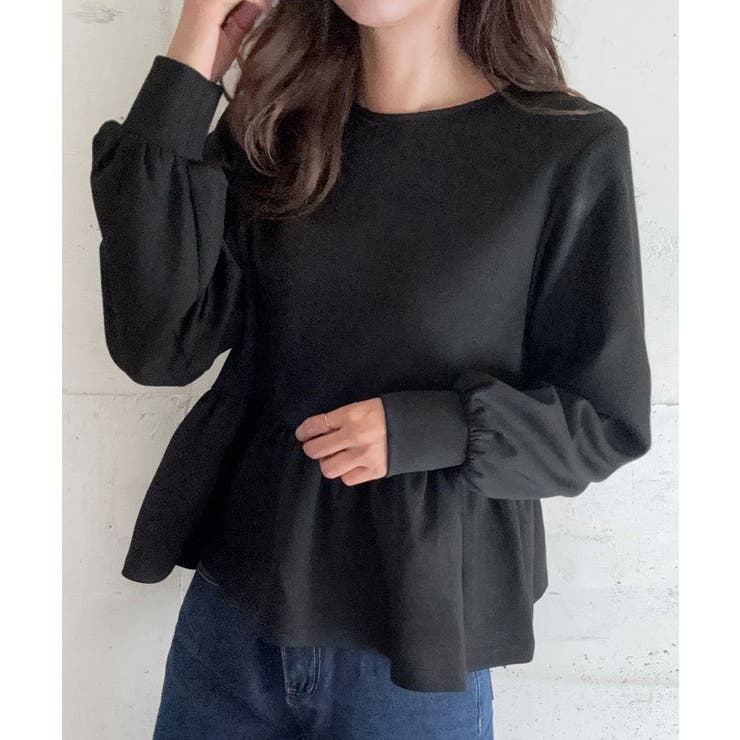 ブラック | 裾フリルプルオーバー | LAUIR