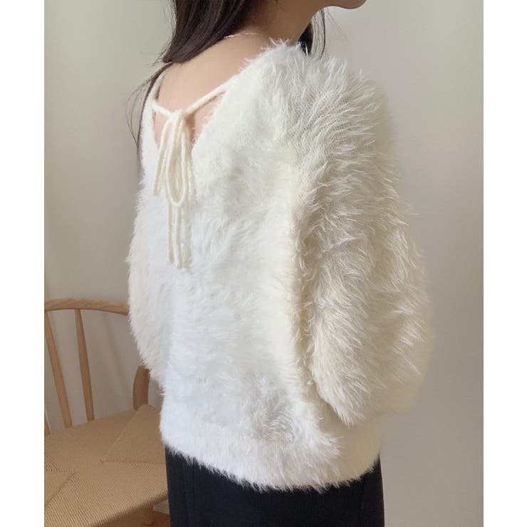 バックリボンシャギーニット | LAUIR | 詳細画像2 